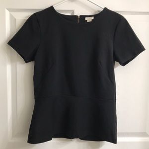 JCrew Outlet black top zip back sz Small